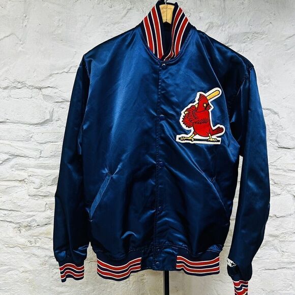 Vintage St. Louis Cardinals Starter Satin Bomber Baseball Jacket Rare Alternate - Picture 1 of 8